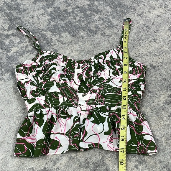 New Parker Floral Print Peplum Cami Top Keyhole Cut Out Tropical Sz 0 - Picture 12 of 14